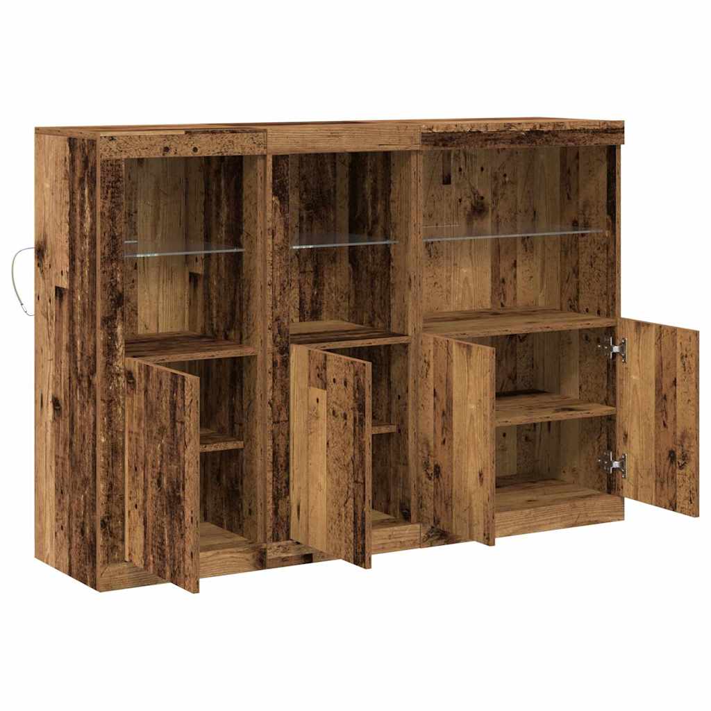 Buffet LED Bois ancien 142,5 x 37 x 100 cm Bois d'ingénierie - XIOS