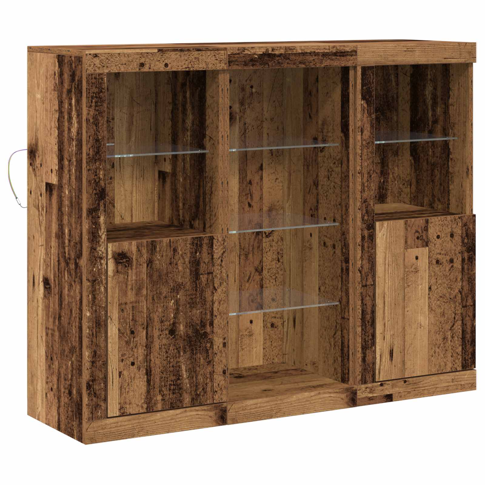 Buffet LED Bois ancien 123 x 37 x 100 cm Bois d'ingénierie