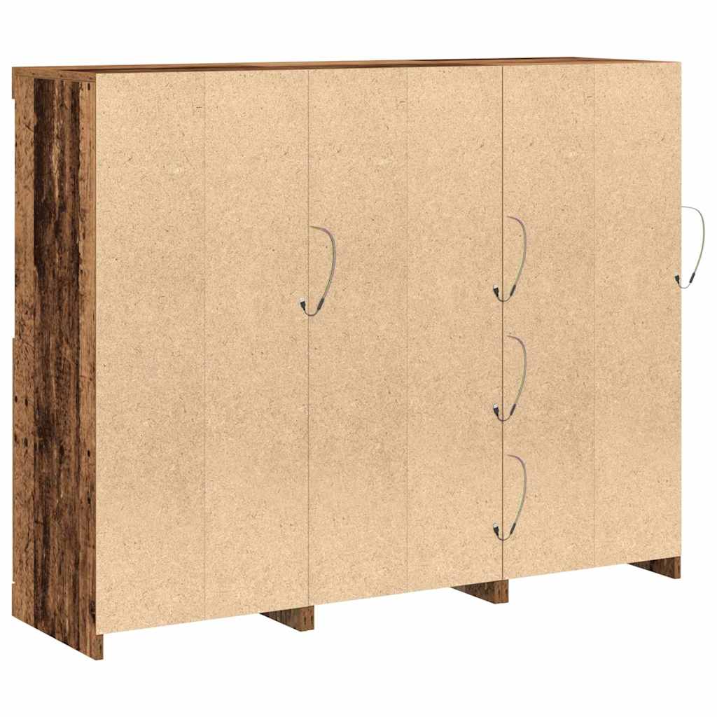 Buffet LED Bois ancien 123 x 37 x 100 cm Bois d'ingénierie