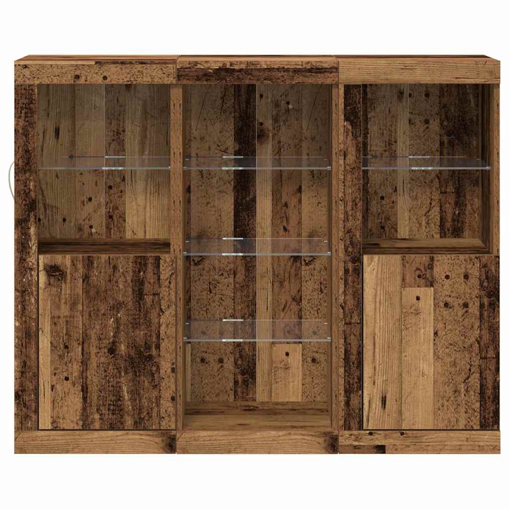 Buffet LED Bois ancien 123 x 37 x 100 cm Bois d'ingénierie