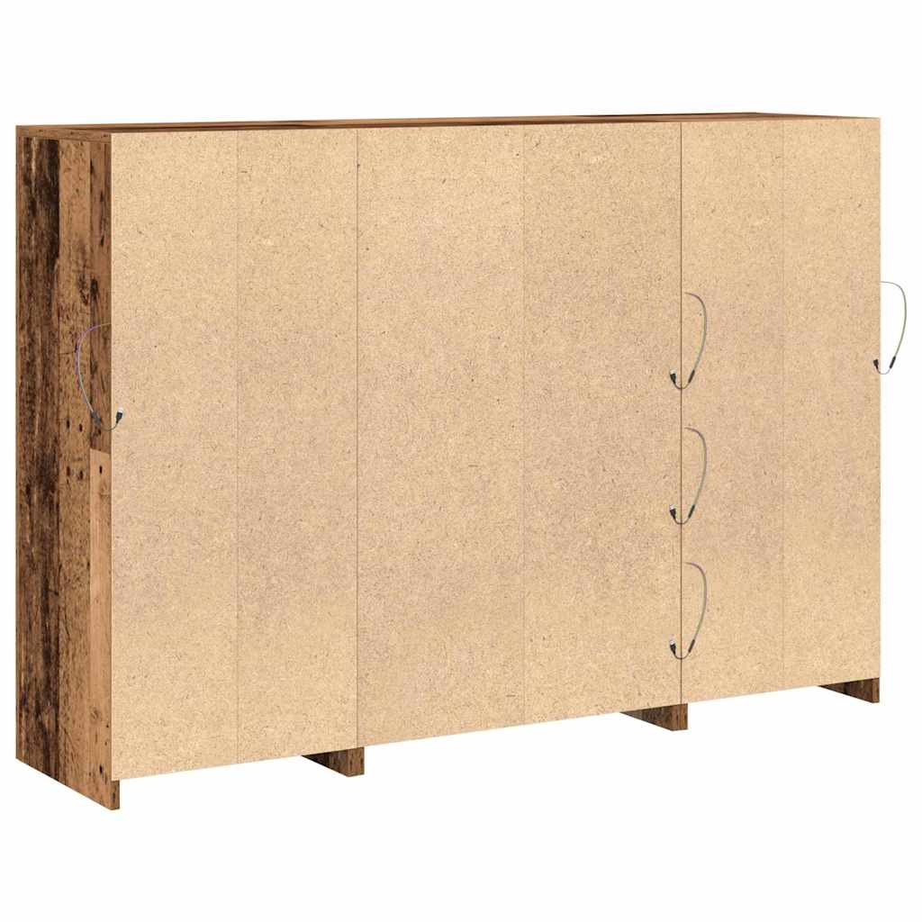 Buffet LED Bois ancien 142,5 x 37 x 100 cm Bois d'ingénierie