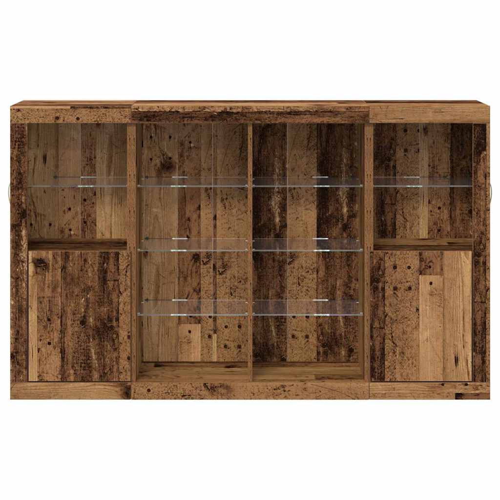 Buffet LED Bois ancien 163 x 37 x 100 cm Bois d'ingénierie