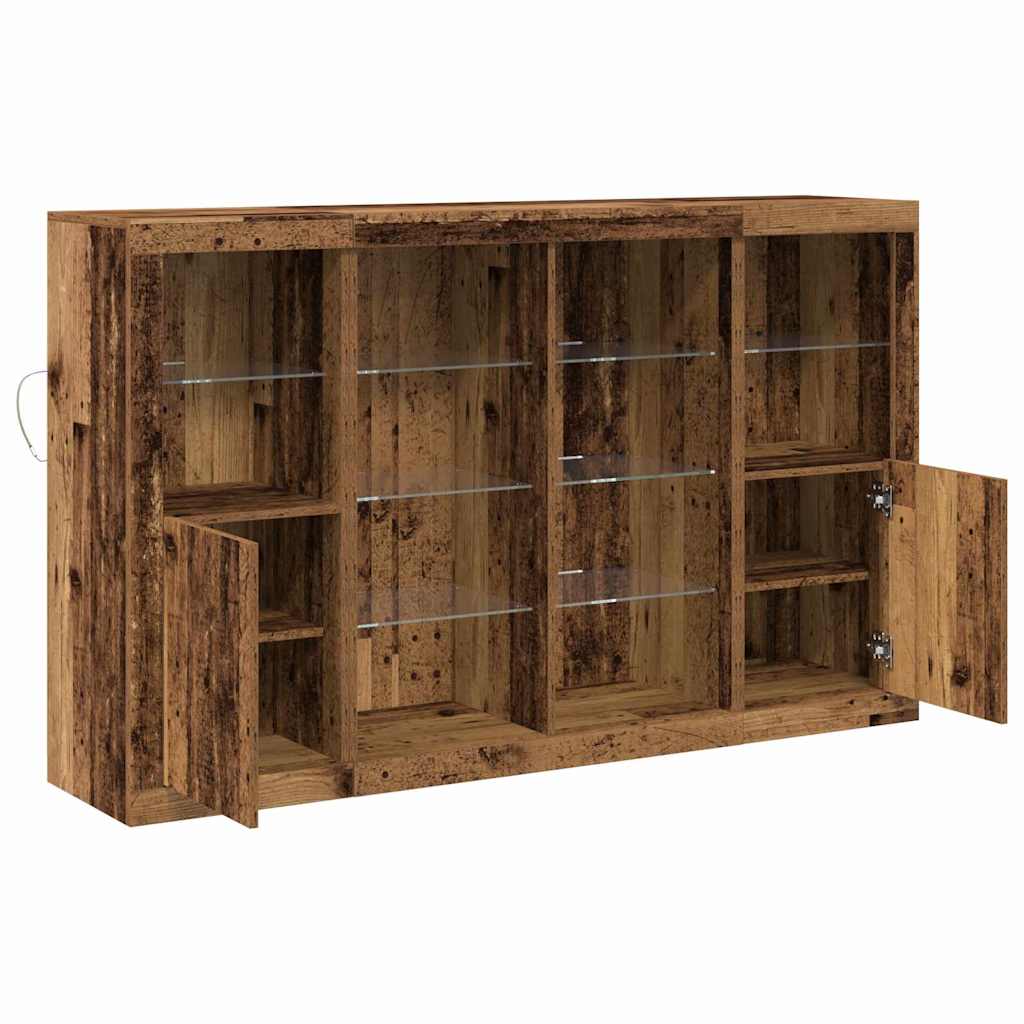 Buffet LED Bois ancien 163 x 37 x 100 cm Bois d'ingénierie