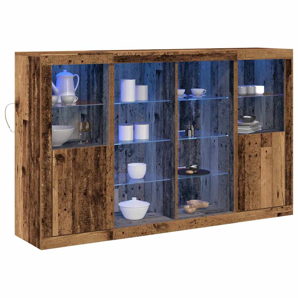 Buffet LED Bois ancien 163 x 37 x 100 cm Bois d'ingénierie