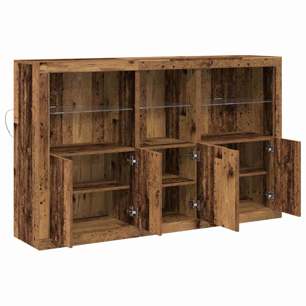Buffet LED Bois ancien 162 x 37 x 100 cm Bois d'ingénierie - XIOS