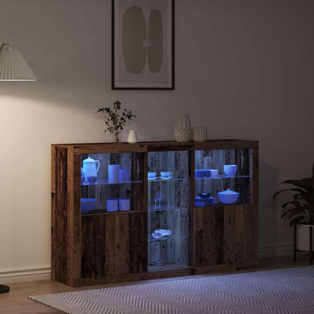 Buffet LED Bois ancien 162 x 37 x 100 cm Bois d'ingénierie - XIOS
