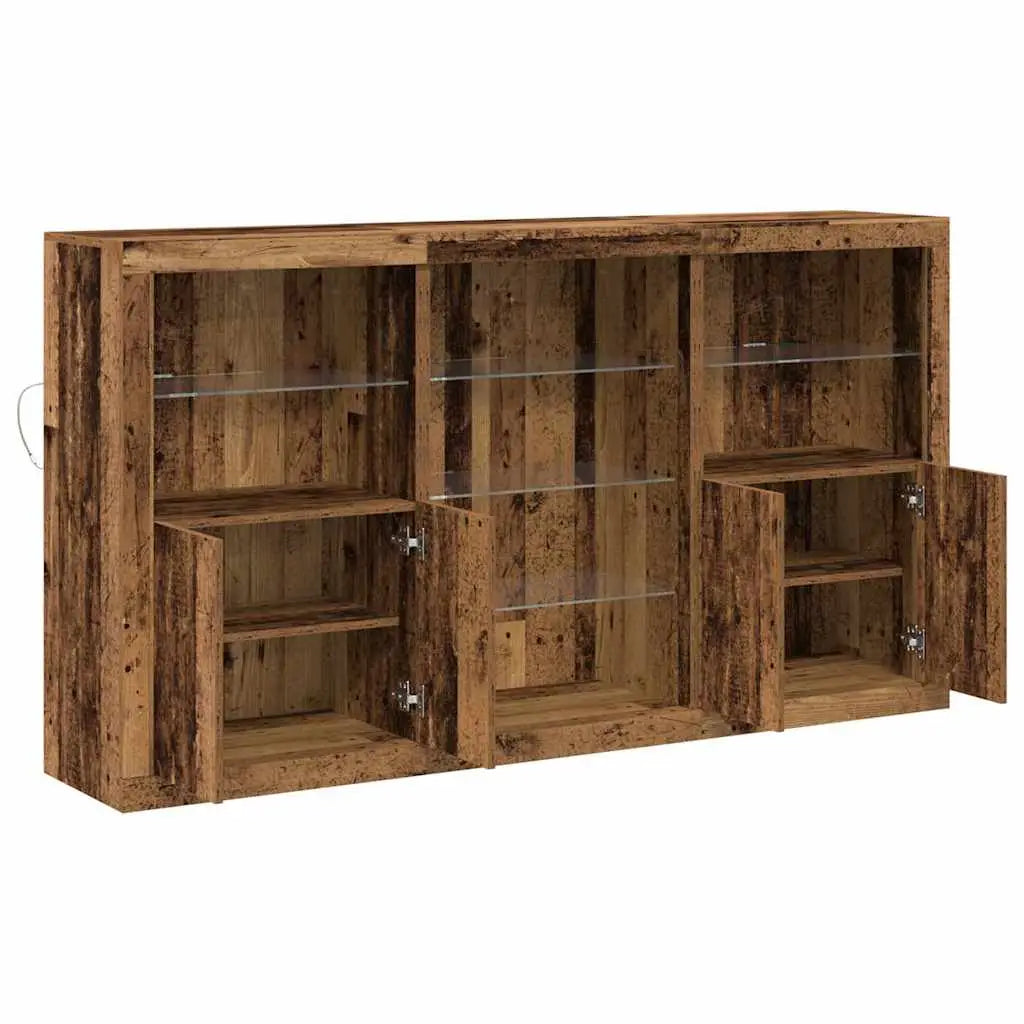 Buffet LED Bois ancien 181,5 x 37 x 100 cm Bois d’ingénierie - XIOS