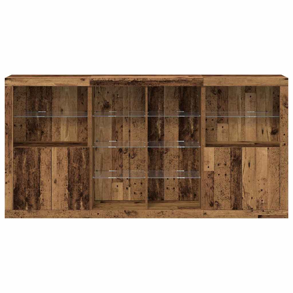 Buffet LED 3 pcs Bois ancien 202 x 37 x 100 cm - XIOS