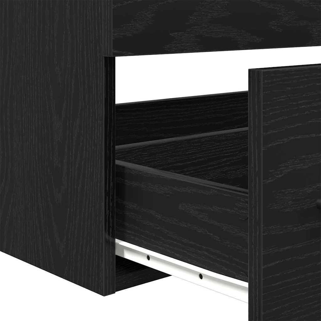Meuble de Lavabo de Salle de Bain 3 pc Chêne noir - XIOS