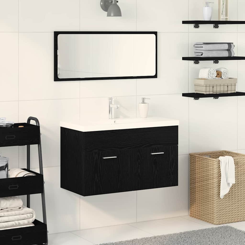 Armoire de salle de bain Chêne noir 80 x 38,5 x 46 cm