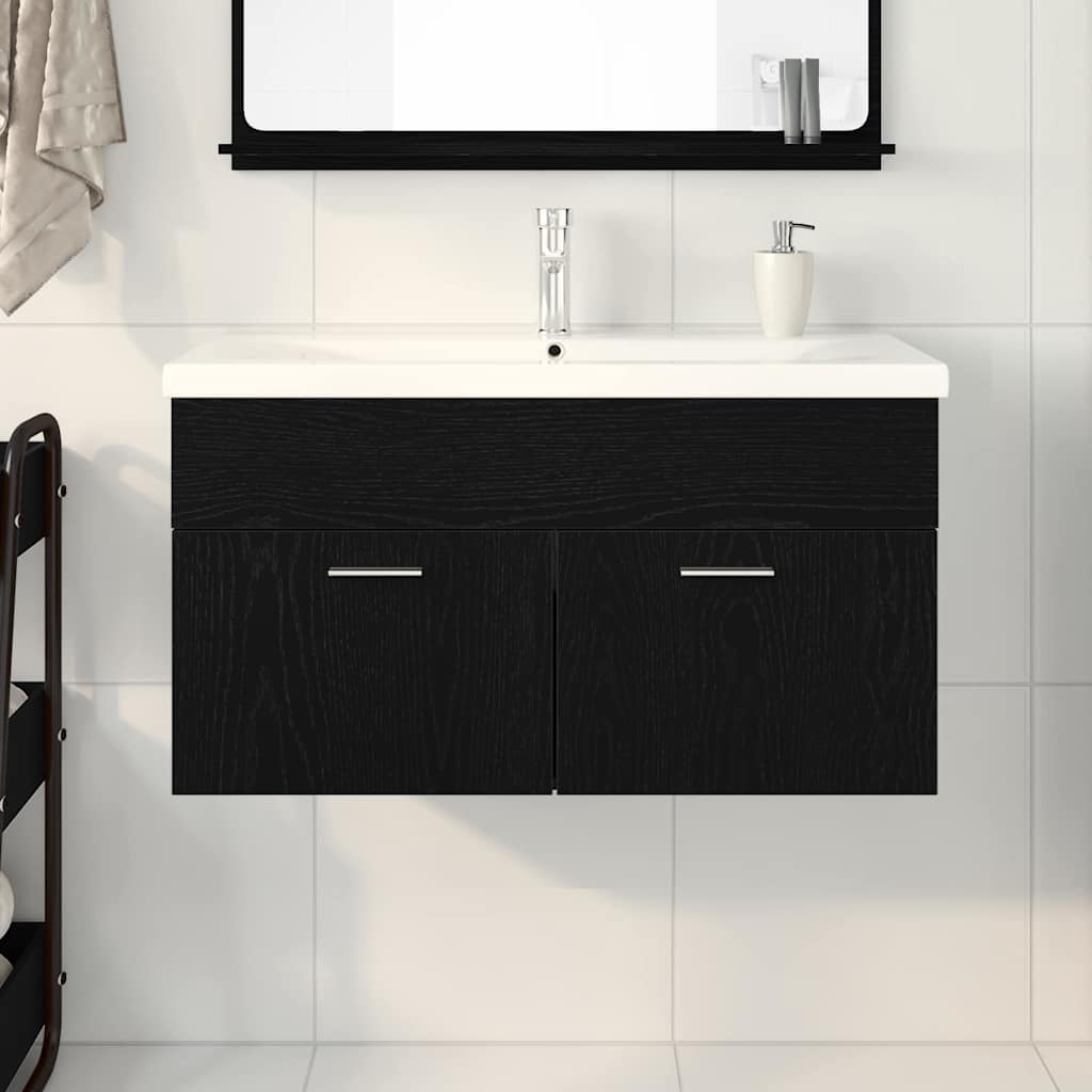 Armoire de salle de bain Chêne noir 90 x 38,5 x 46 cm