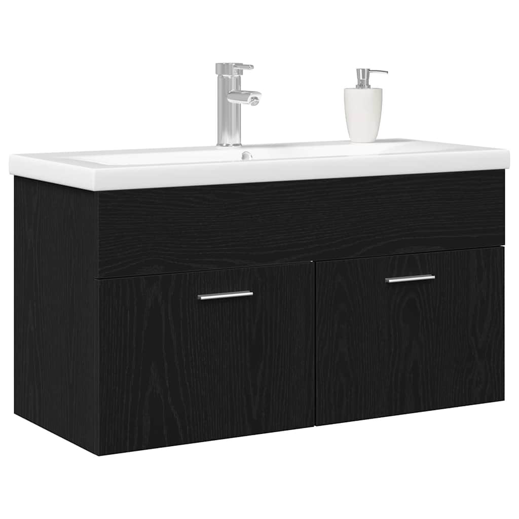 Armoire de salle de bain Chêne noir 90 x 38,5 x 46 cm