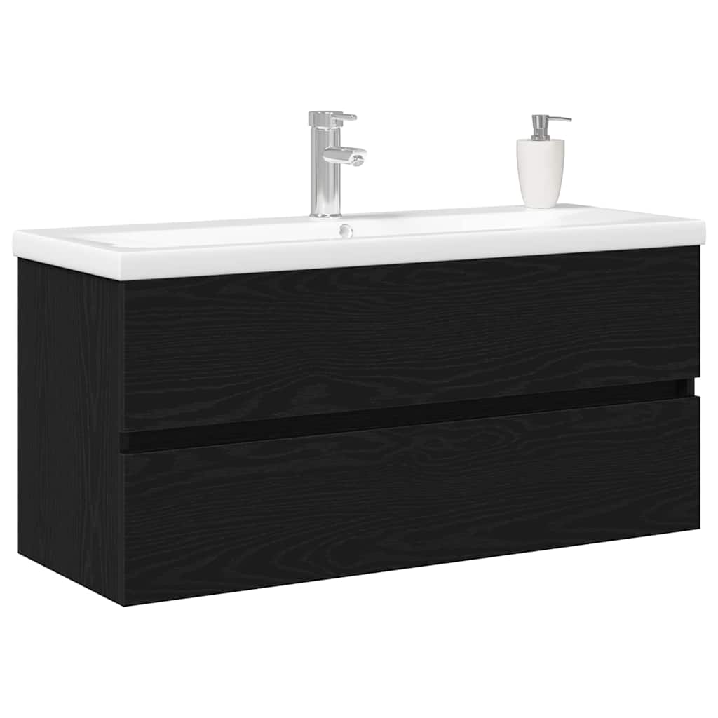 Meuble de Lavabo de Salle de Bain Chêne noir 100 x 39 x 62 cm - XIOS