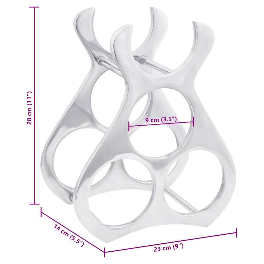 Étagère à vin Argent 23 x 14 x 28 cm Aluminium - XIOS