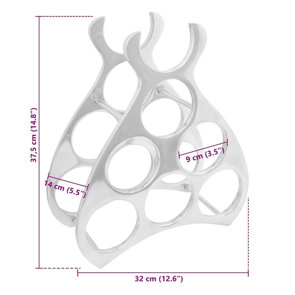 Étagère à vin Argent 38 x 33 x 13 cm Aluminium - XIOS