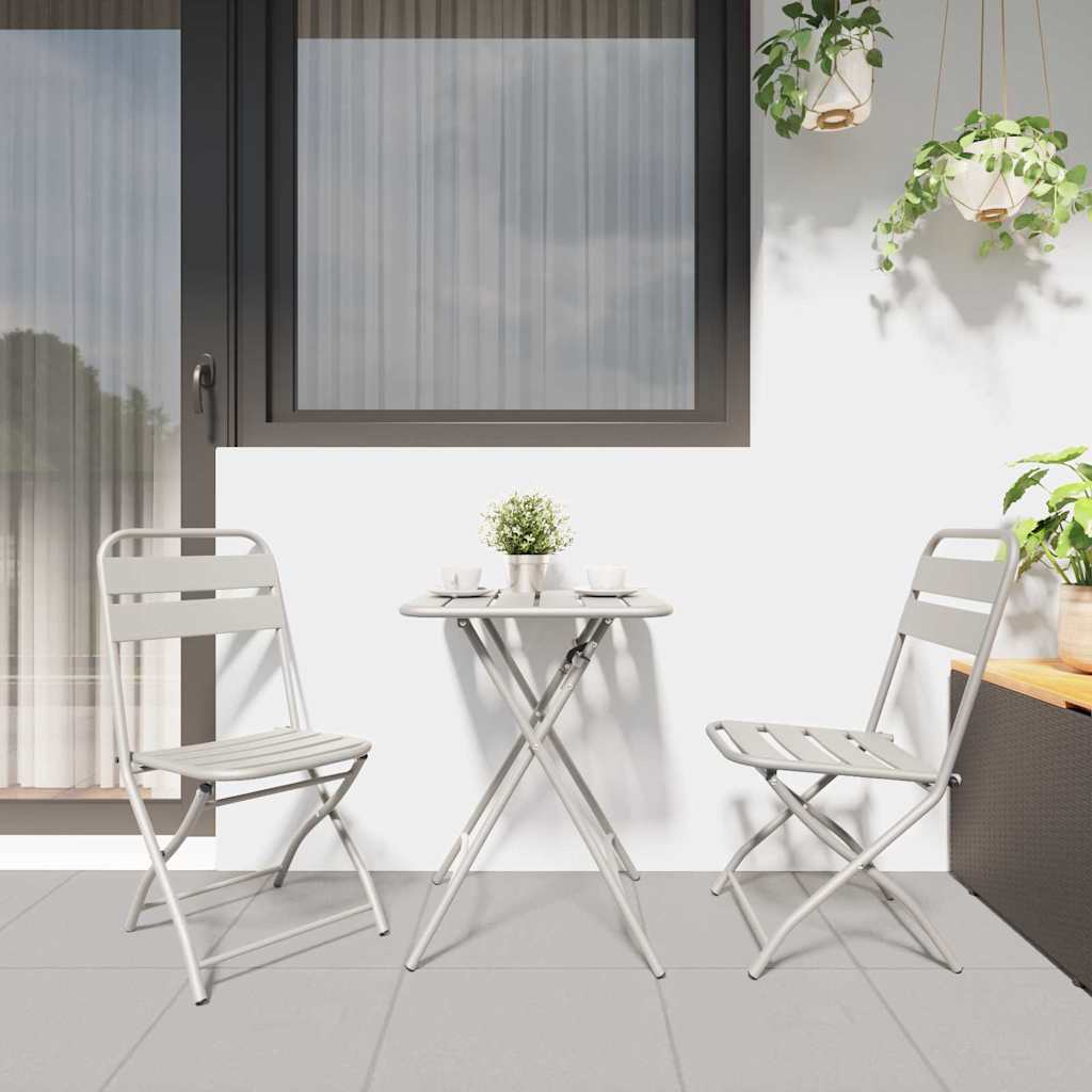 Ensemble bistrot 3 pcs Beige Acier - XIOS