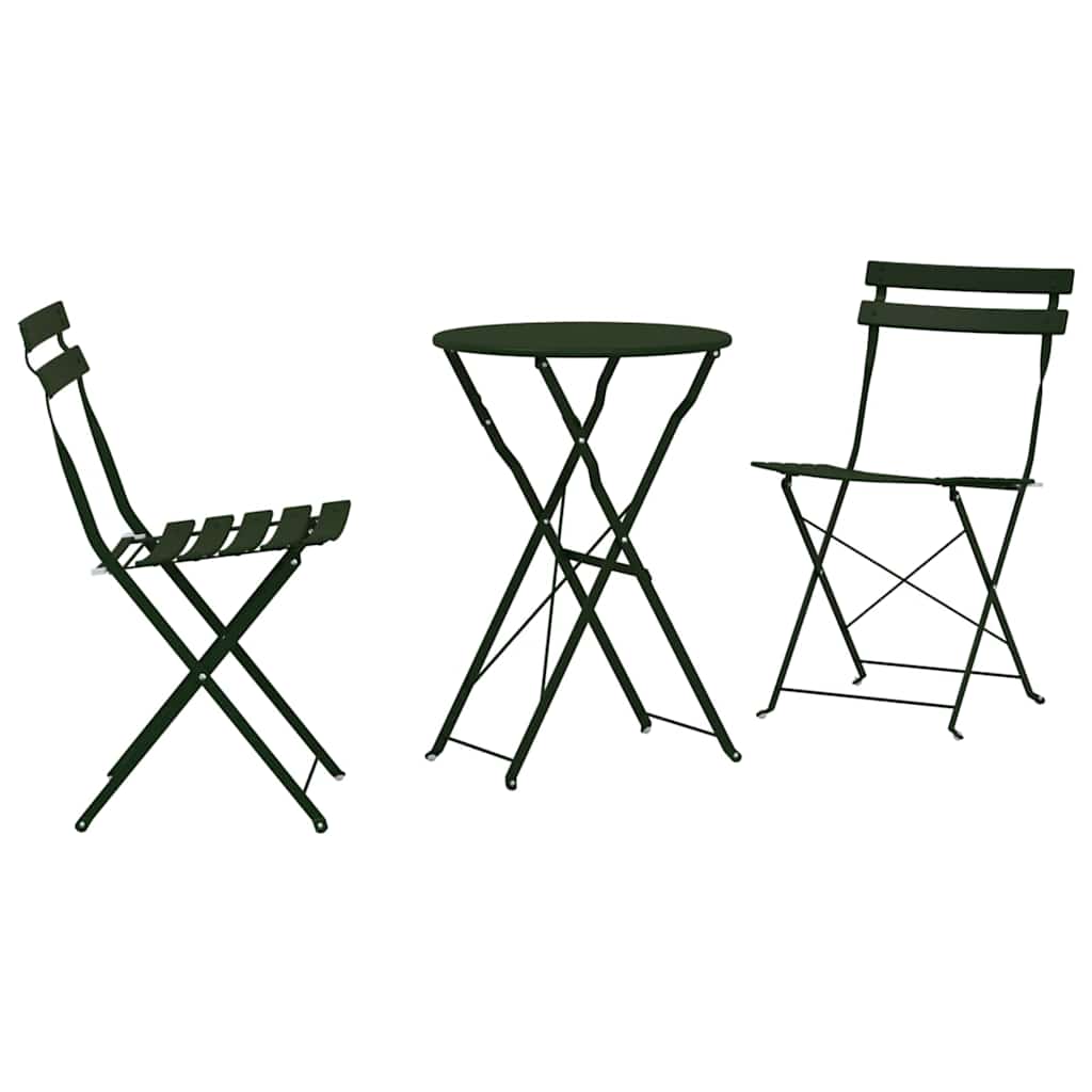 Ensemble bistro pliant 3 pcs Foret Acier - XIOS