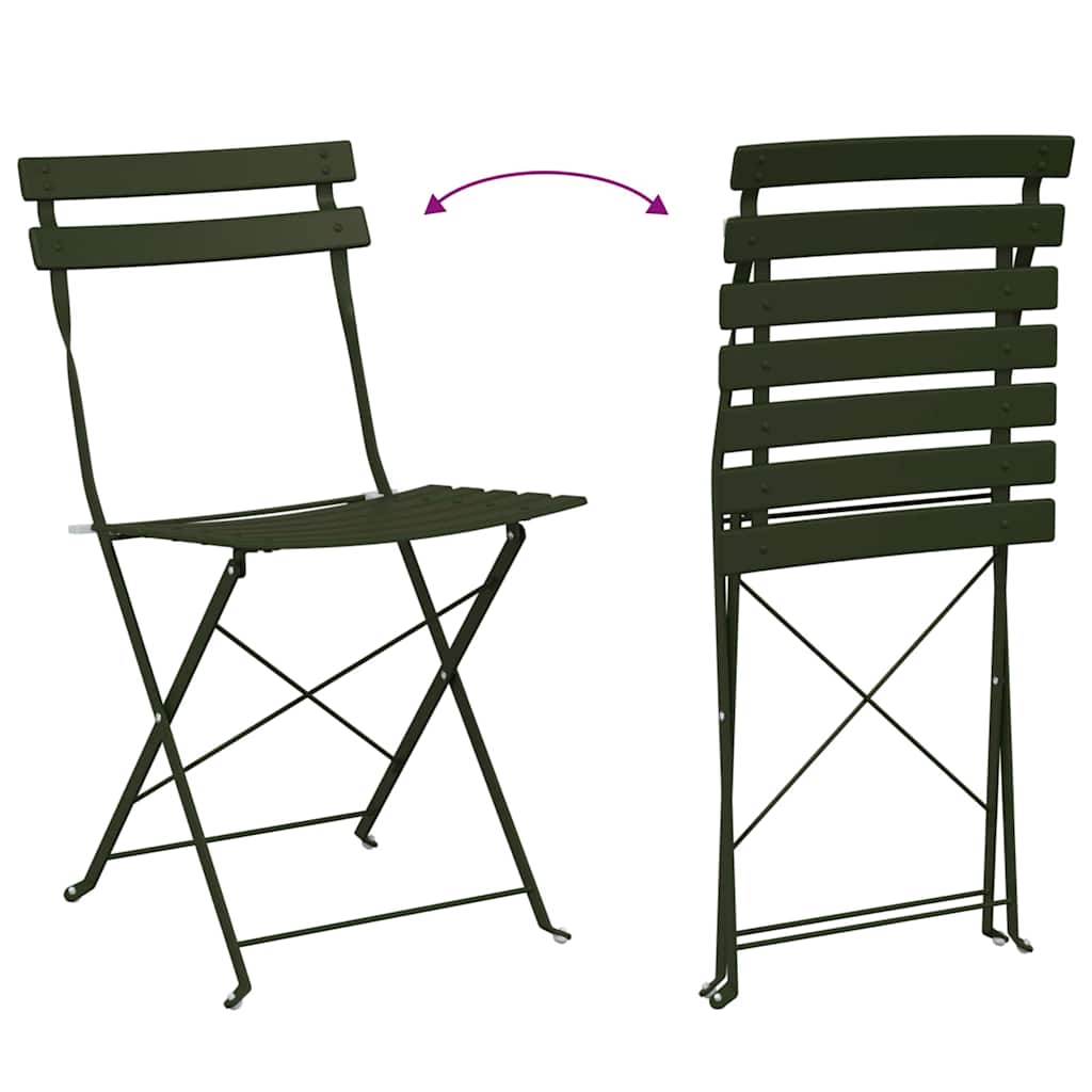 Ensemble bistro pliant 3 pcs Foret Acier - XIOS