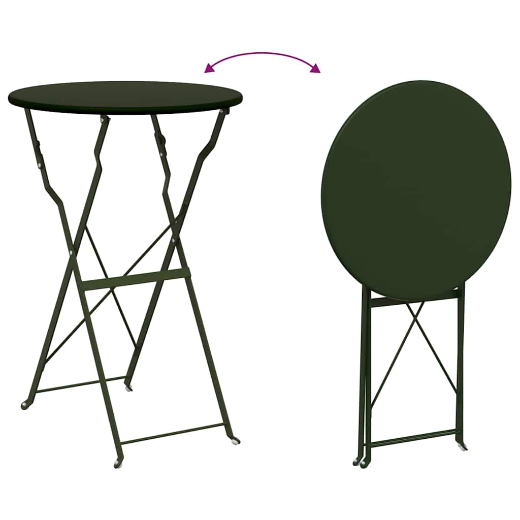 Ensemble bistro pliant 3 pcs Foret Acier - XIOS