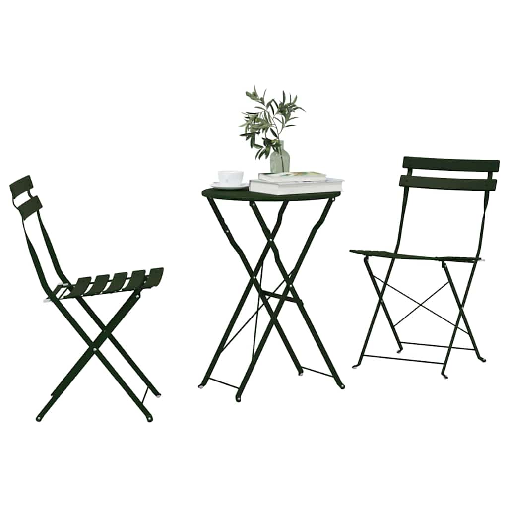 Ensemble bistro pliant 3 pcs Foret Acier - XIOS