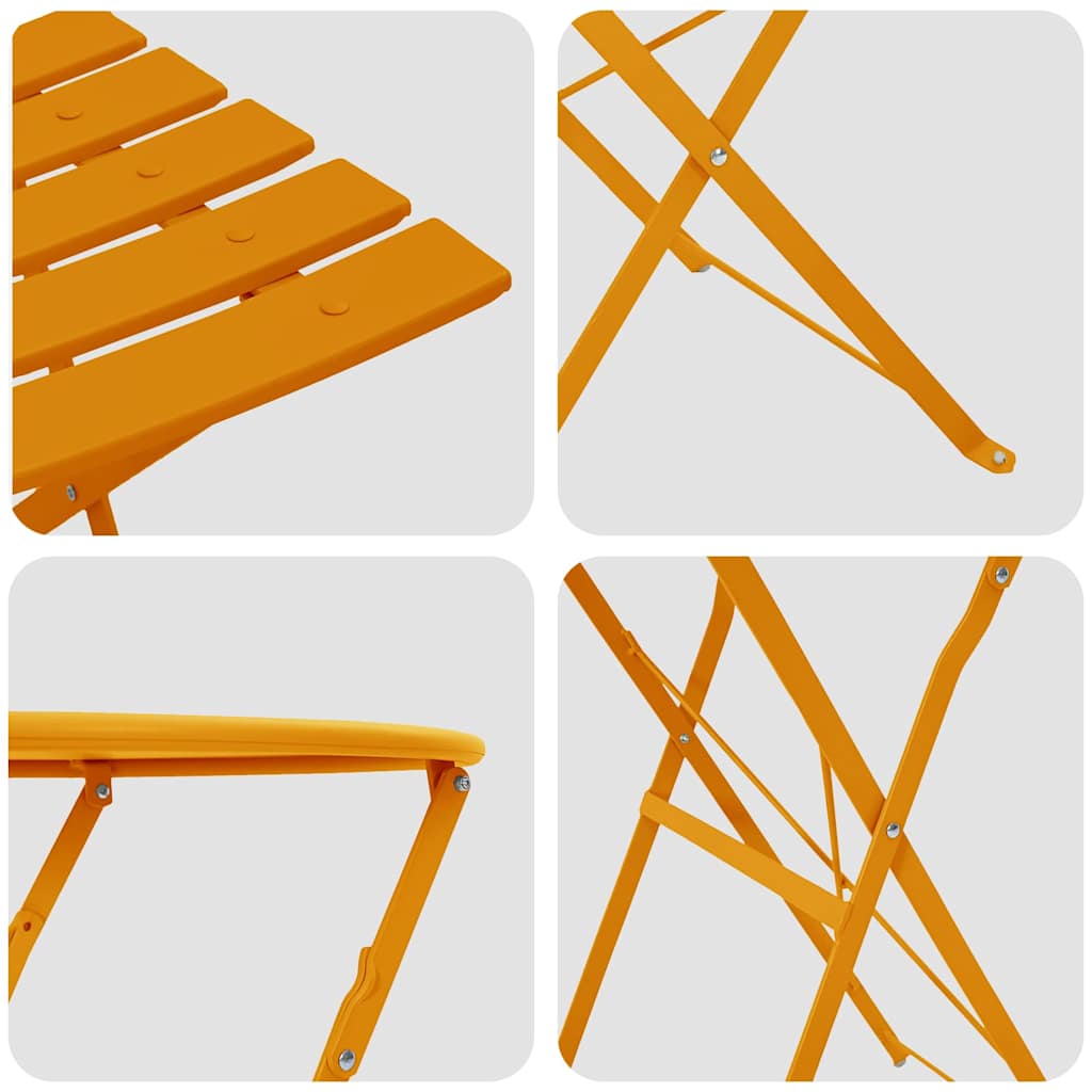 Ensemble bistro pliant 3 pcs Moutarde Acier - XIOS