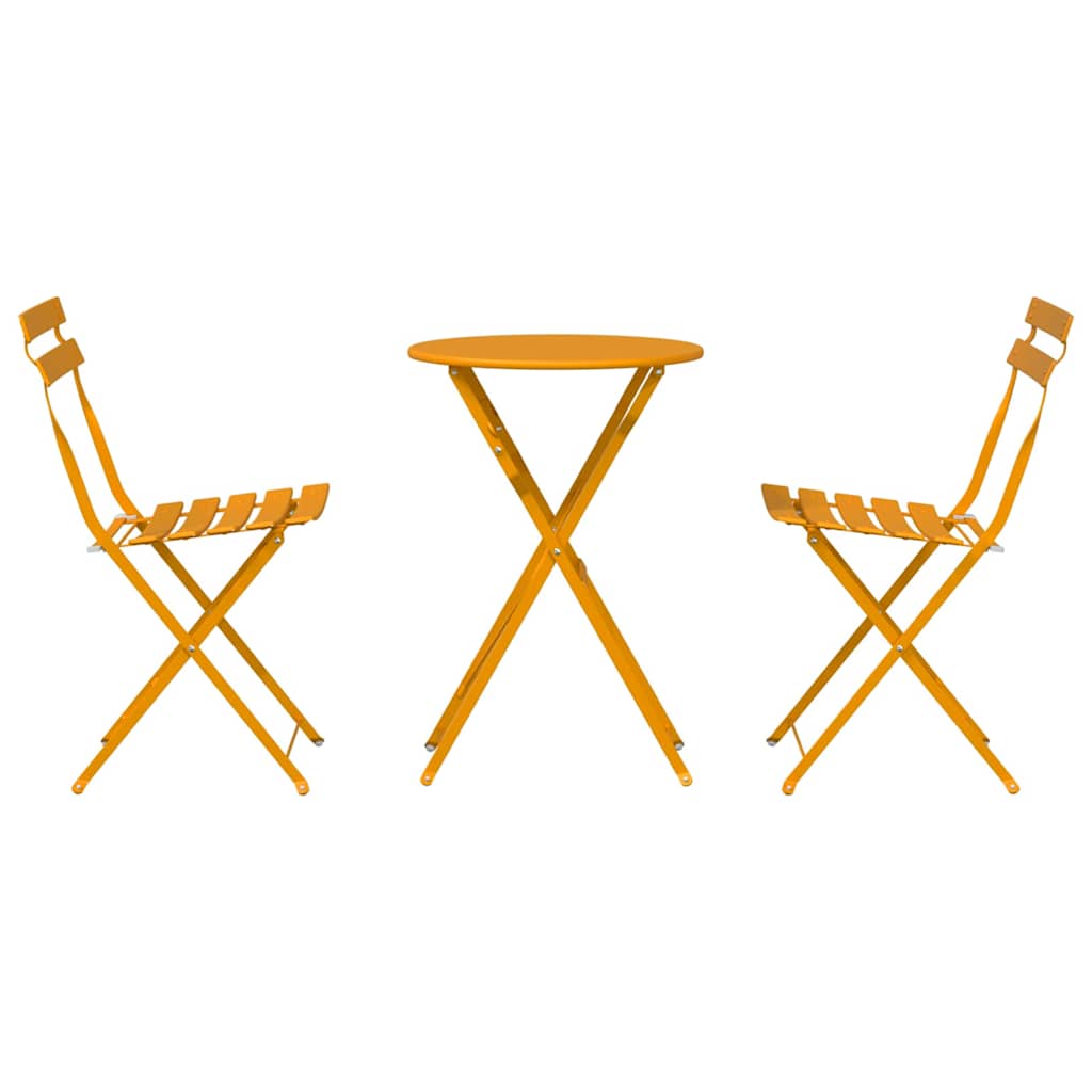 Ensemble bistro pliant 3 pcs Moutarde Acier - XIOS