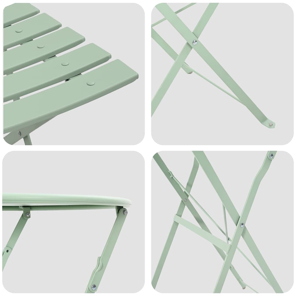 Ensemble bistro pliant 3 pcs Écume de mer Acier - XIOS