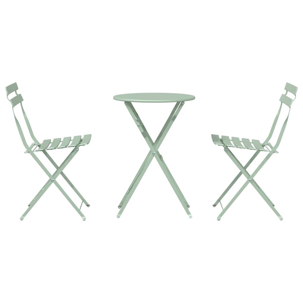 Ensemble bistro pliant 3 pcs Écume de mer Acier - XIOS
