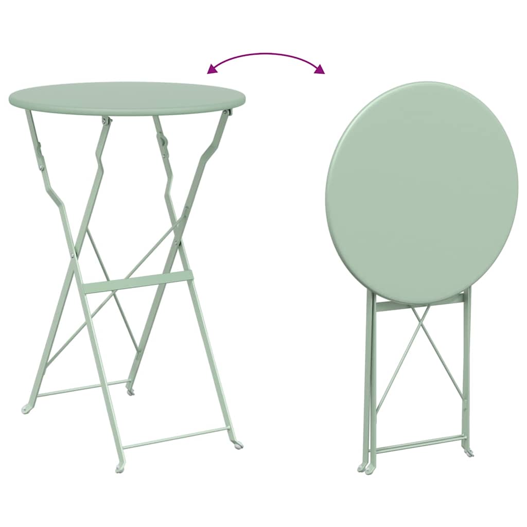 Ensemble bistro pliant 3 pcs Écume de mer Acier - XIOS