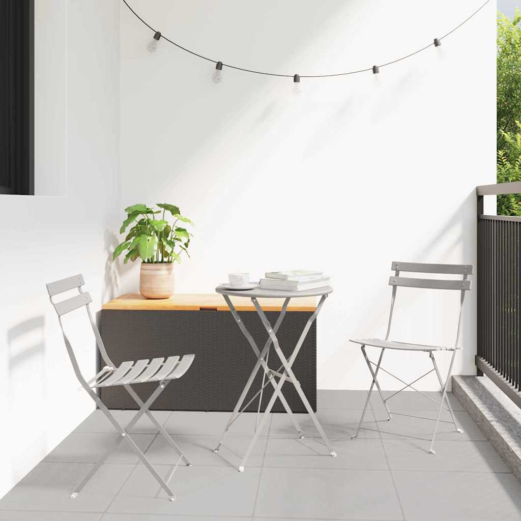 Ensemble bistro pliant 3 pcs Beige Acier - XIOS