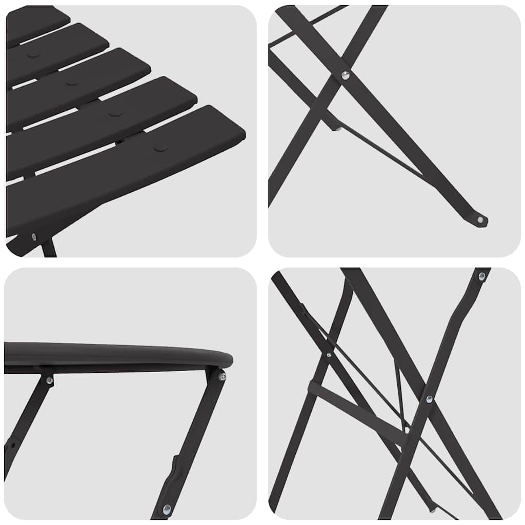 Ensemble bistro pliant 3 pcs Anthracite Acier - XIOS