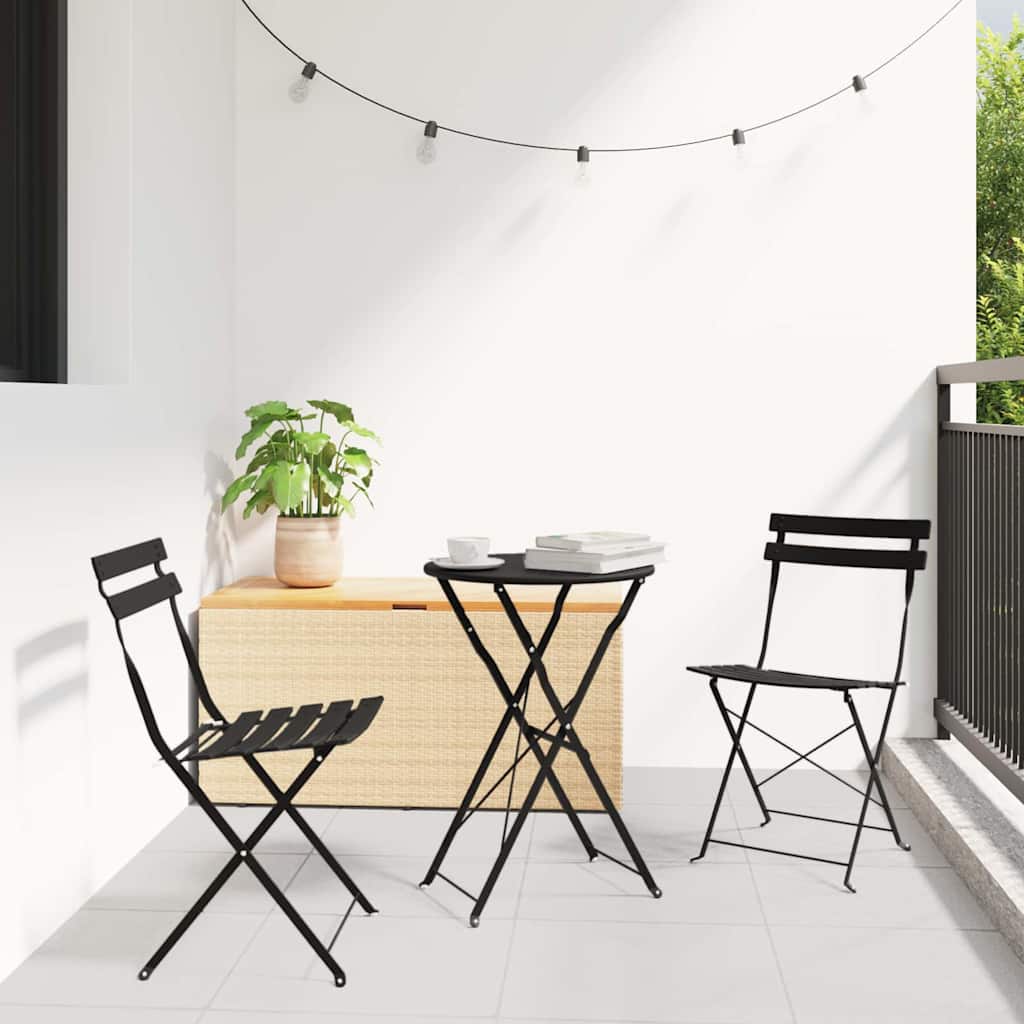 Ensemble bistro pliant 3 pcs Anthracite Acier - XIOS