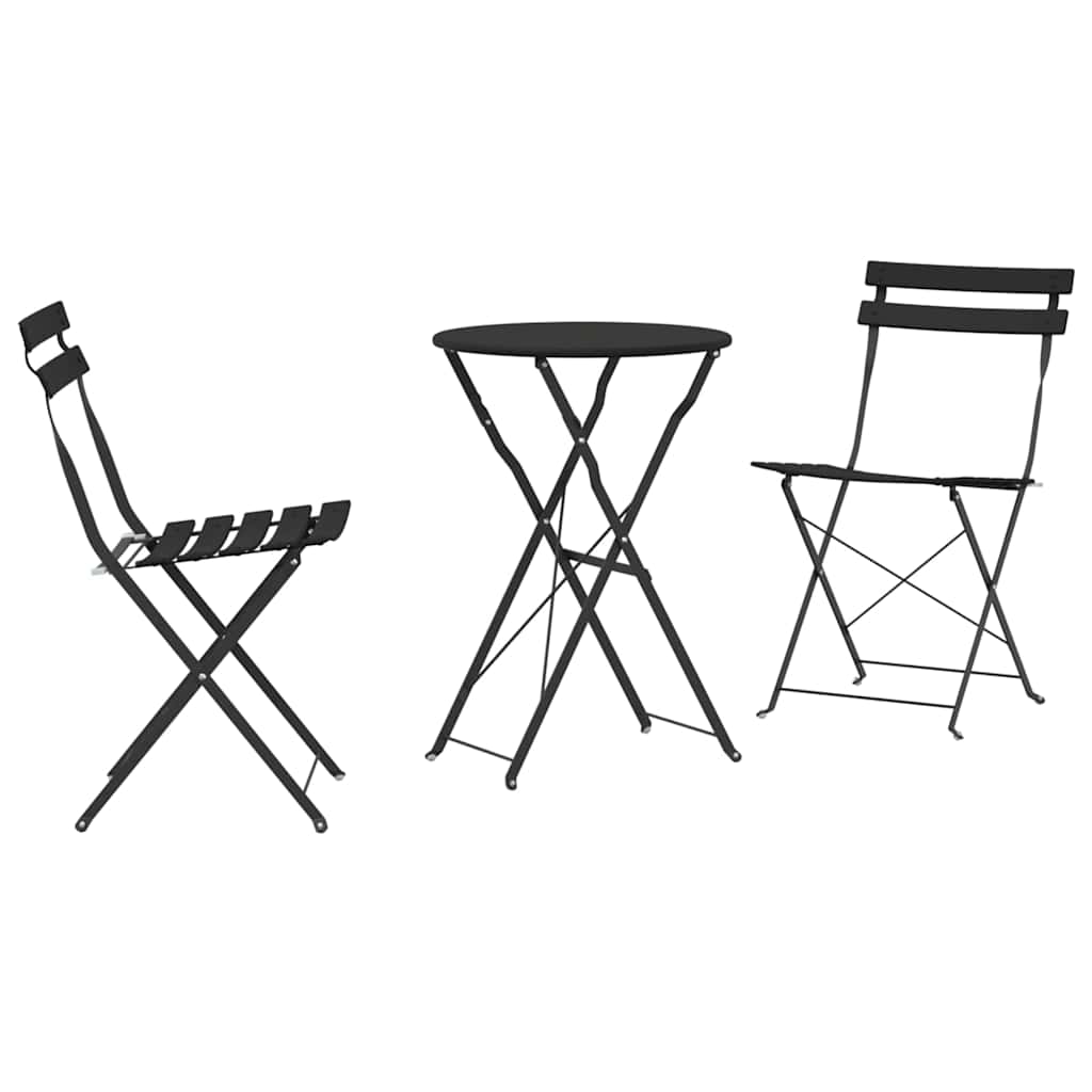 Ensemble bistro pliant 3 pcs Anthracite Acier - XIOS