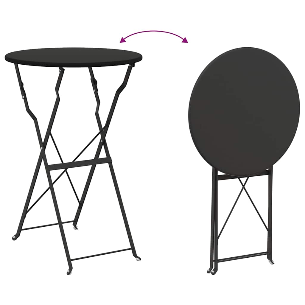 Ensemble bistro pliant 3 pcs Anthracite Acier - XIOS