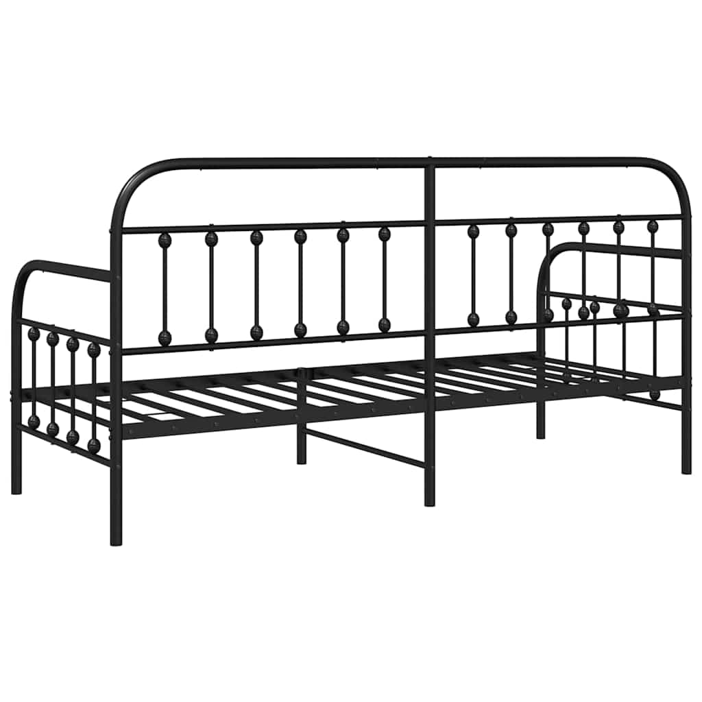 Cadre de lit de jour Noir 75 x 190 cm Acier enduit de poudre - XIOS