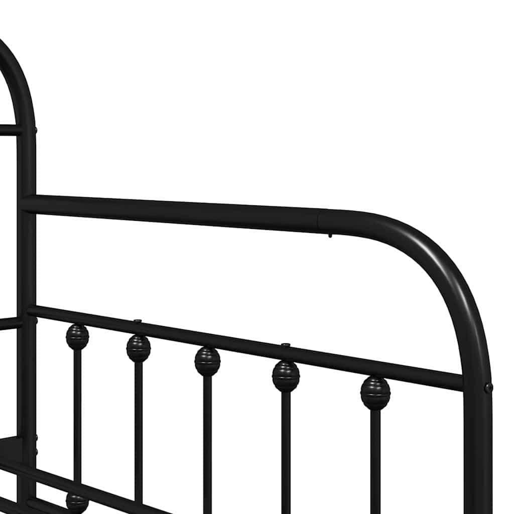 Cadre de lit de jour Noir 90 x 200 cm Acier enduit de poudre