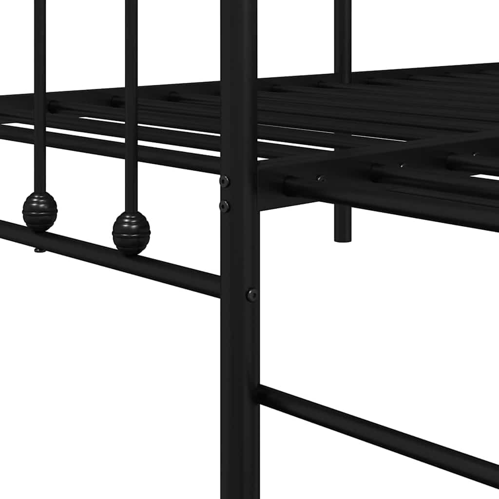 Cadre de lit de jour avec tête de lit Noir 80 x 200 cm Acier - XIOS