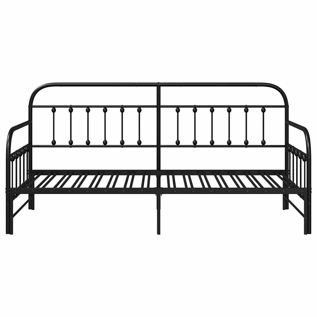 Cadre de lit de jour avec tête de lit Noir 90 x 200 cm Acier - XIOS