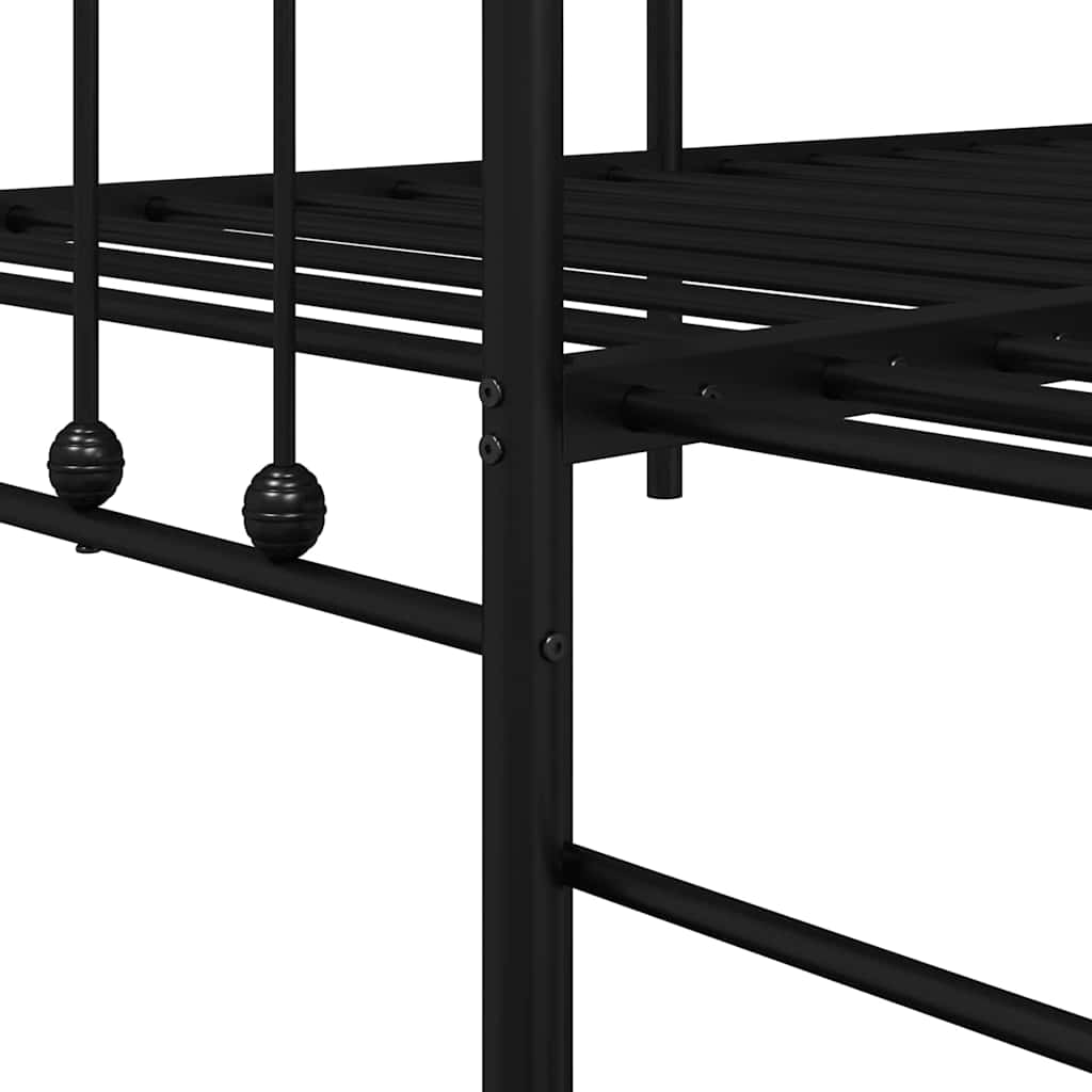 Cadre de lit de jour Noir 100 x 200 cm Acier enduit de poudre - XIOS