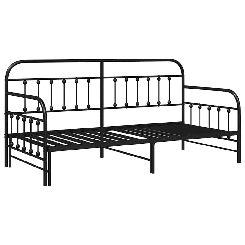 Cadre de lit de jour Noir 100 x 200 cm Acier enduit de poudre - XIOS