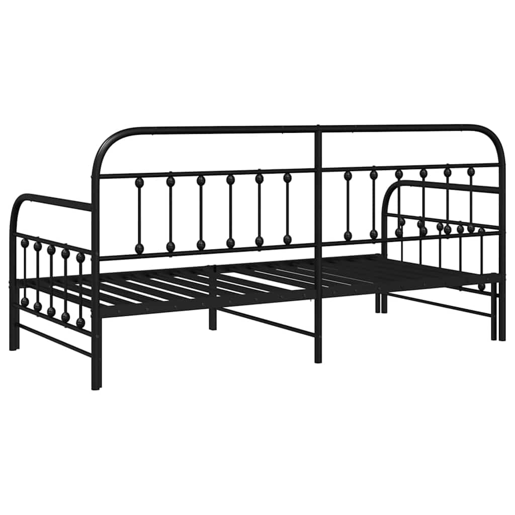 Cadre de lit de jour Noir 100 x 200 cm Acier enduit de poudre - XIOS