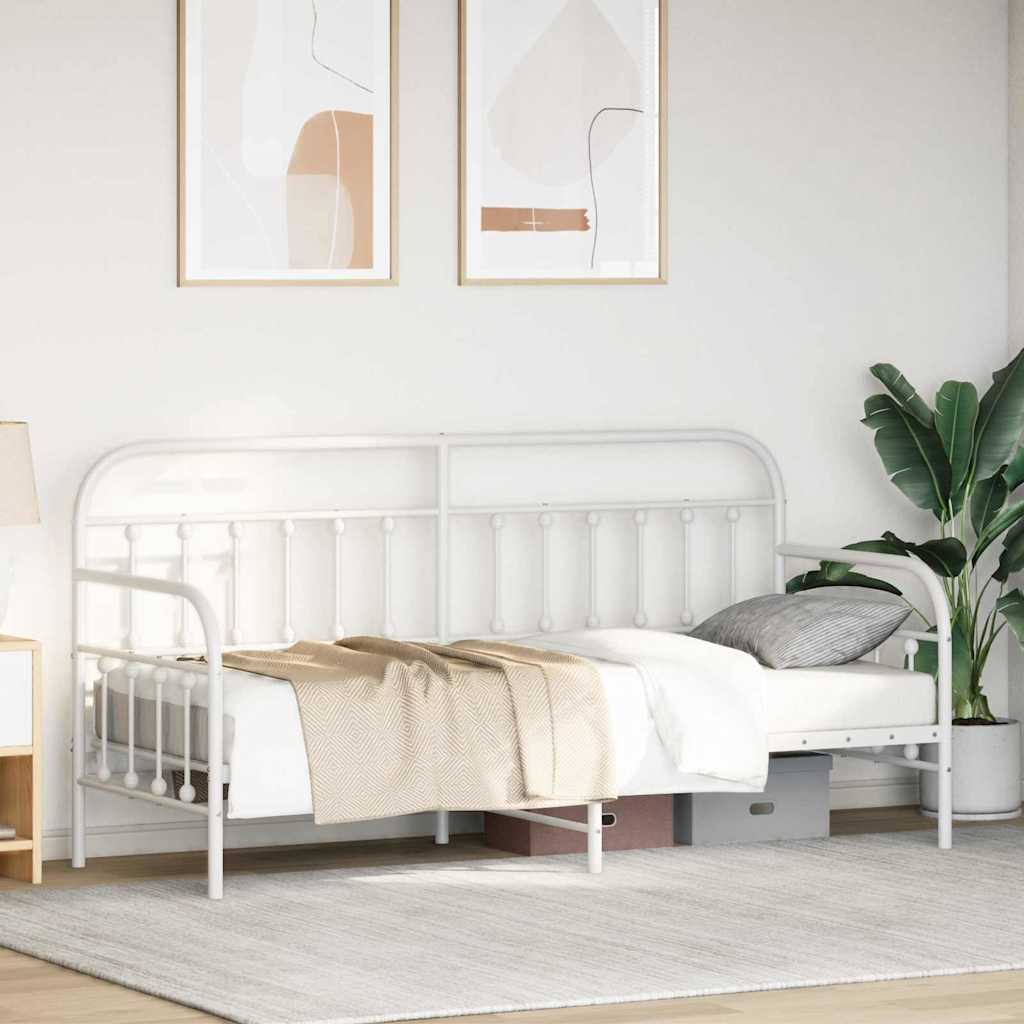 Cadre de lit de jour Blanc 75 x 190 cm Acier enduit de poudre - XIOS