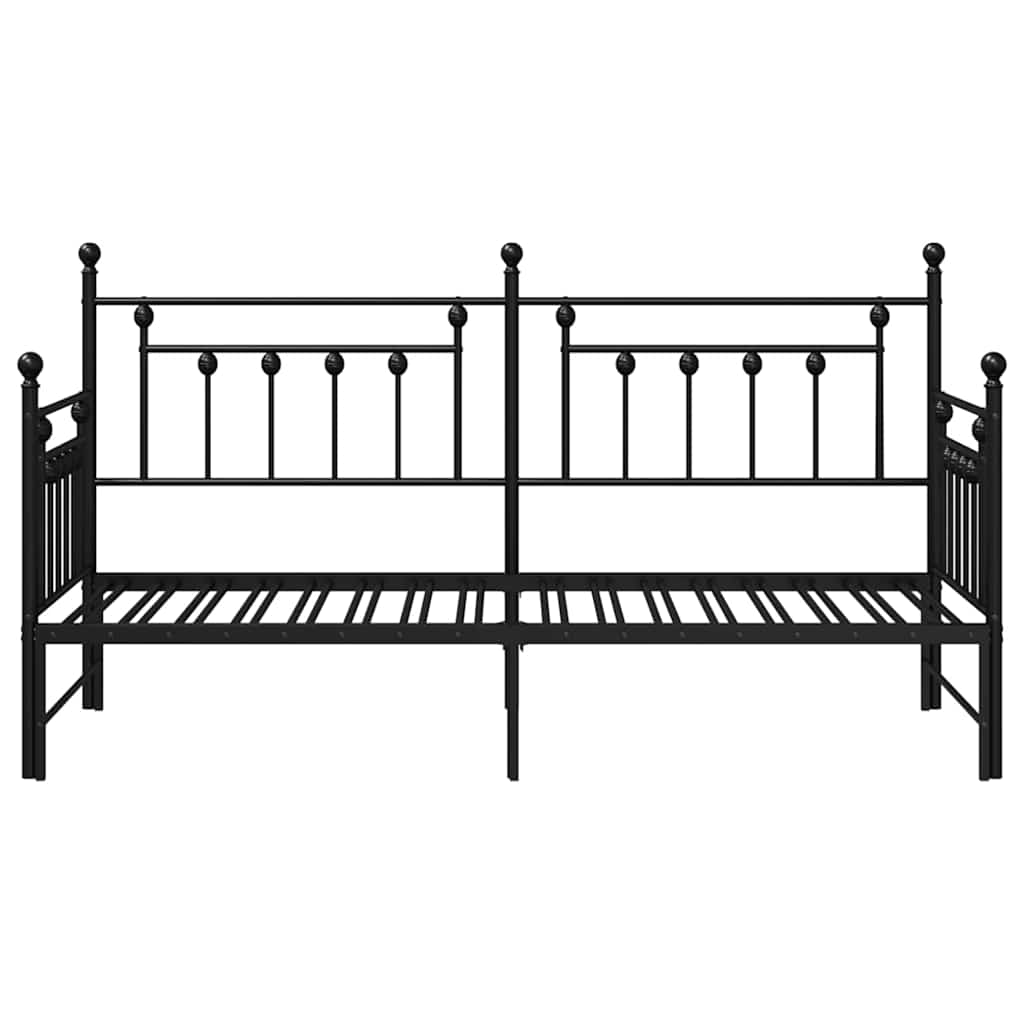 Cadre de lit de jour avec tête de lit Noir 75 x 190 cm Acier - XIOS