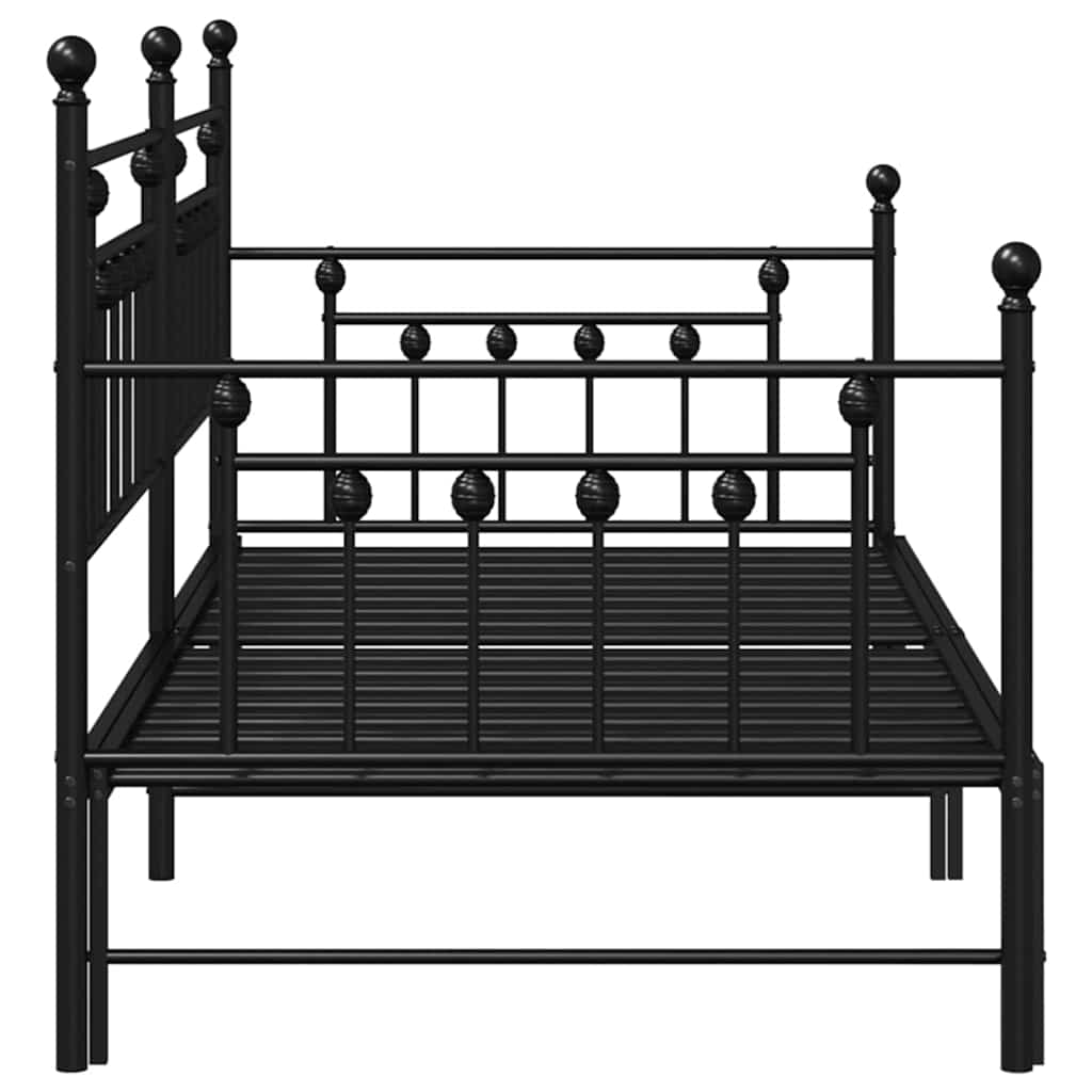 Cadre de lit de jour Noir 90 x 200 cm Acier - XIOS