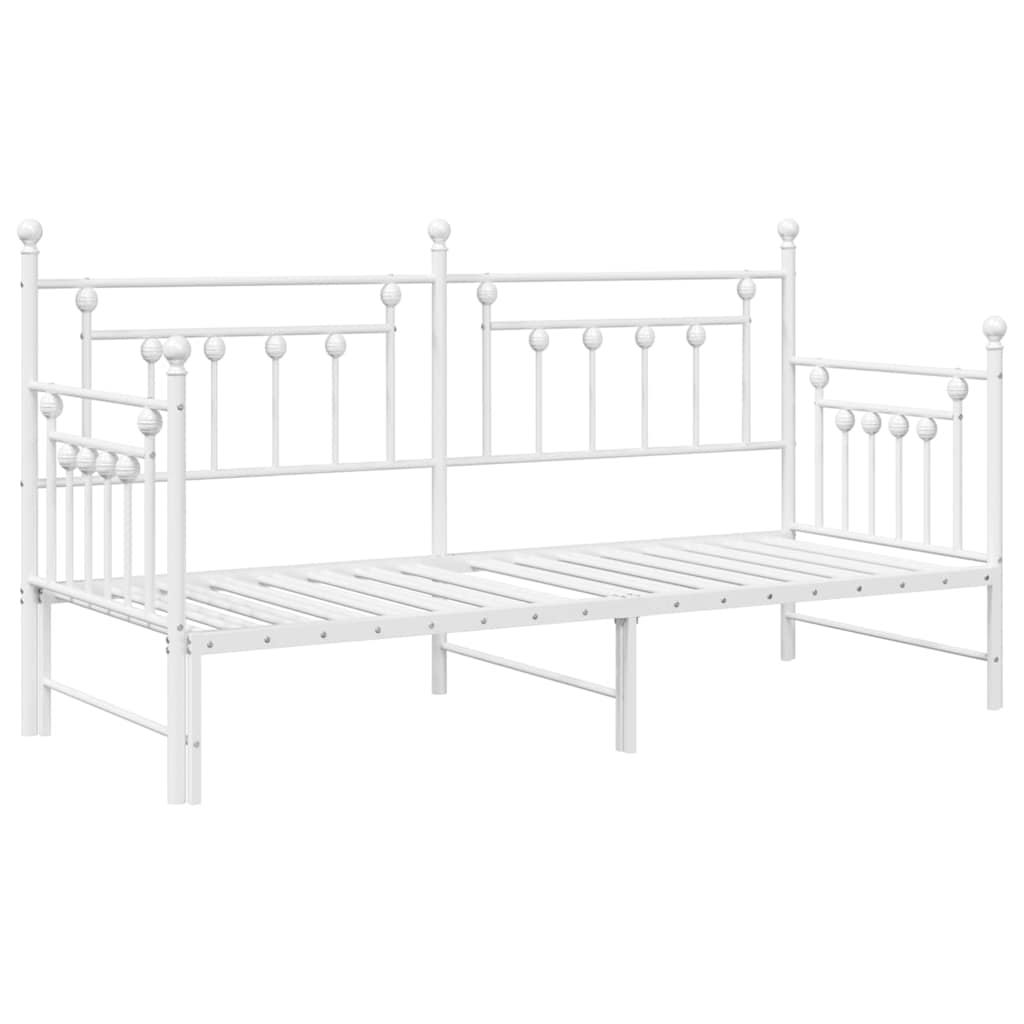 Cadre de lit de jour avec tête de lit Blanc 75 x 190 cm Acier - XIOS