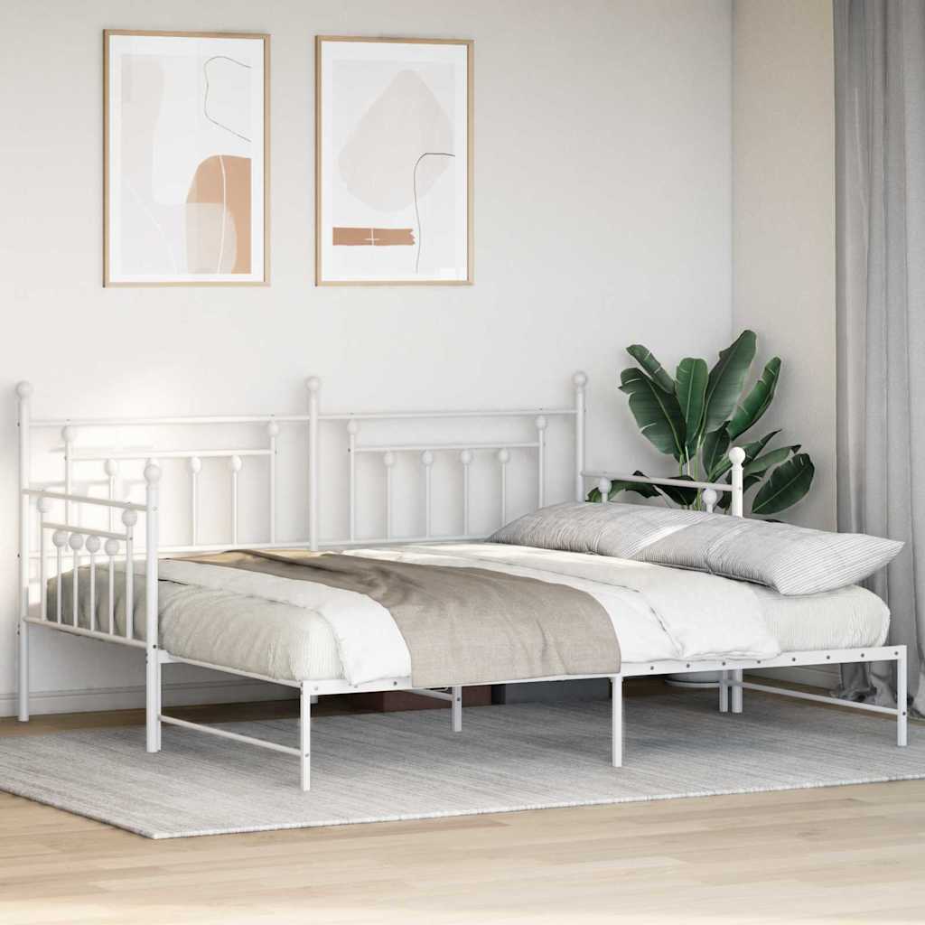 Cadre de lit de jour Blanc 100 x 190 cm Acier - XIOS
