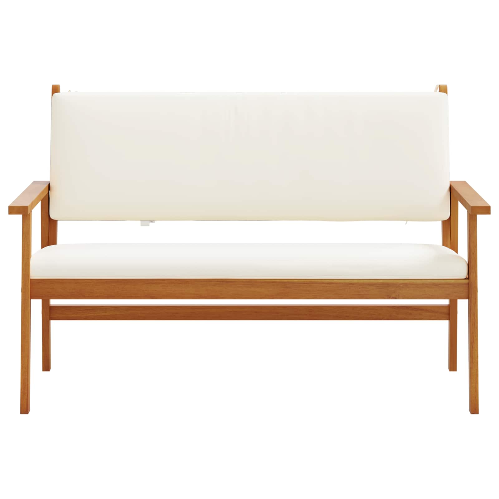 Banc de jardin avec coussin Blanc crème Bois d'Acacia Massif - XIOS