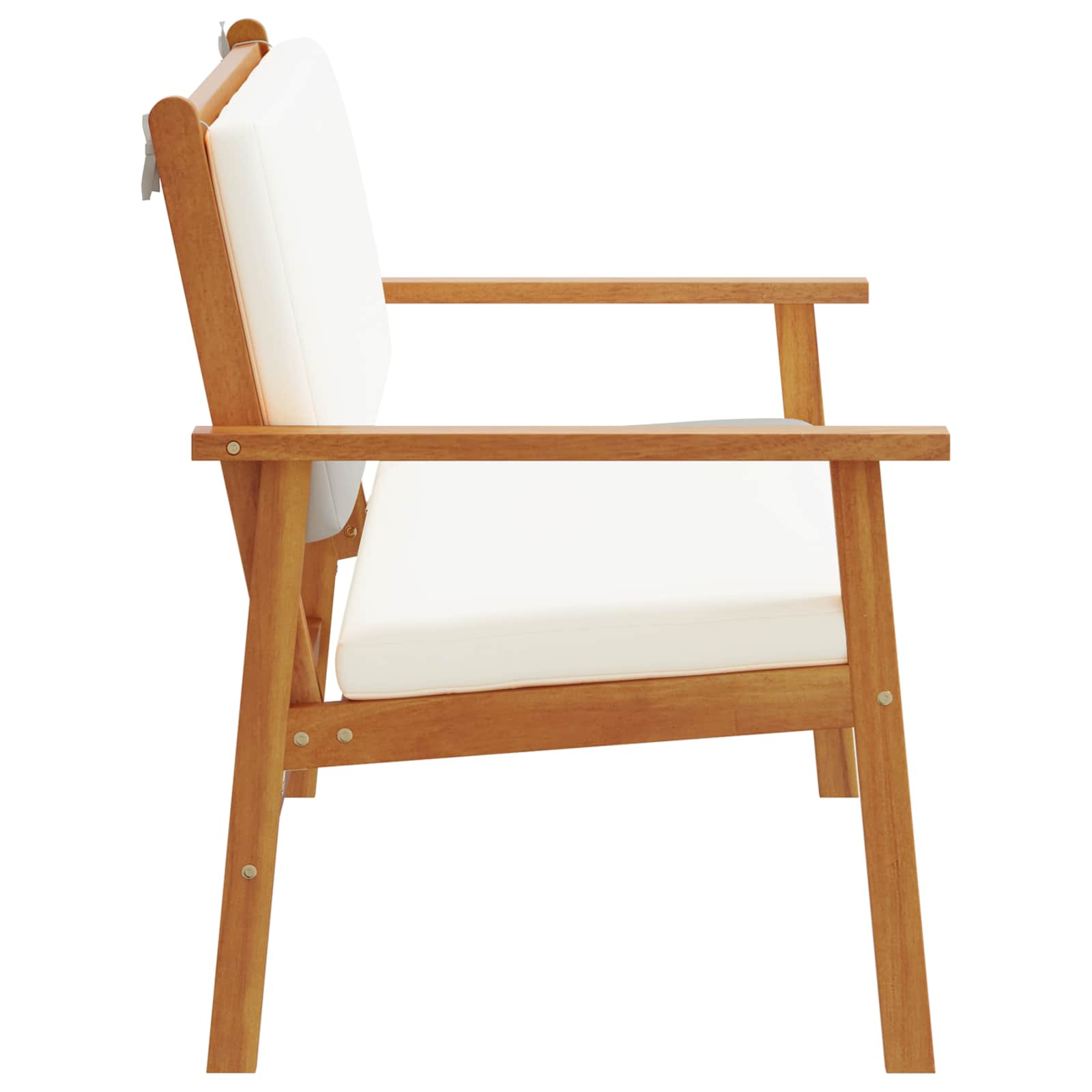 Banc de jardin avec coussin Blanc crème Bois d'Acacia Massif - XIOS