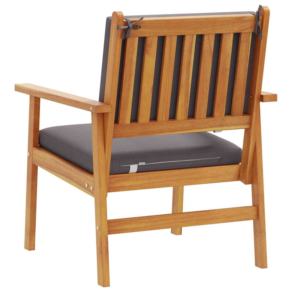 Chaise de jardin 2 pcs Anthracite Bois d'Acacia Massif - XIOS