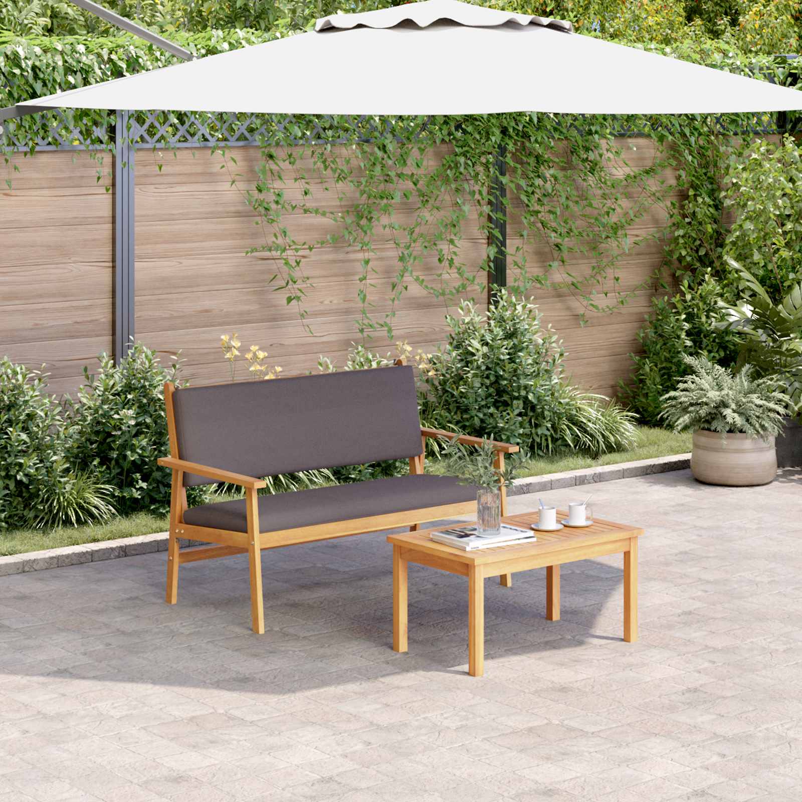 Ensemble de canapé de jardin avec coussin 2 pcs Anthracite - XIOS